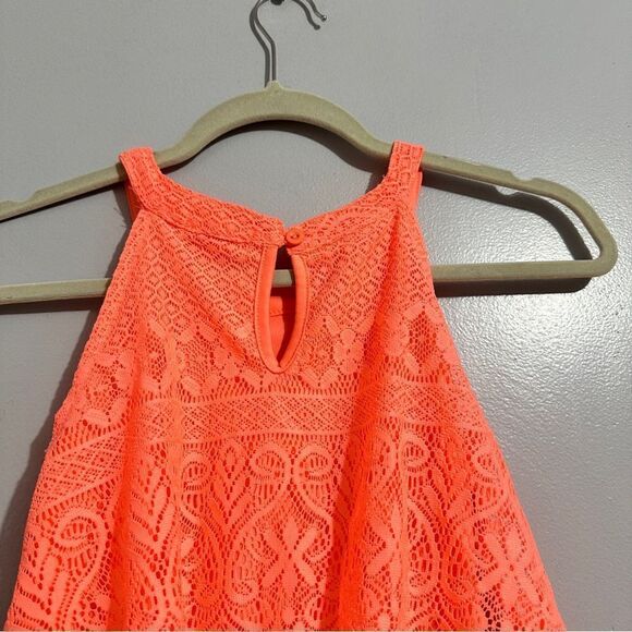 Chilipop girls orange romper with white Pom Pom trim size 10/12 M - Picture 4 of 6